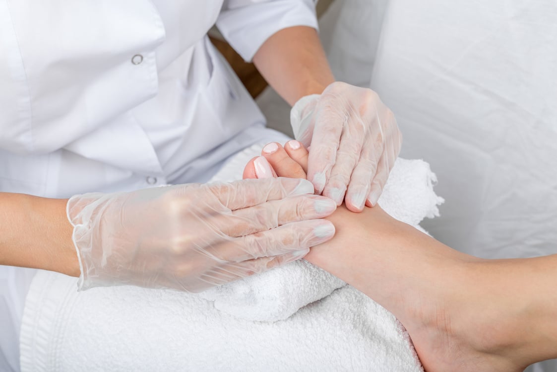 Foot care in beauty salon