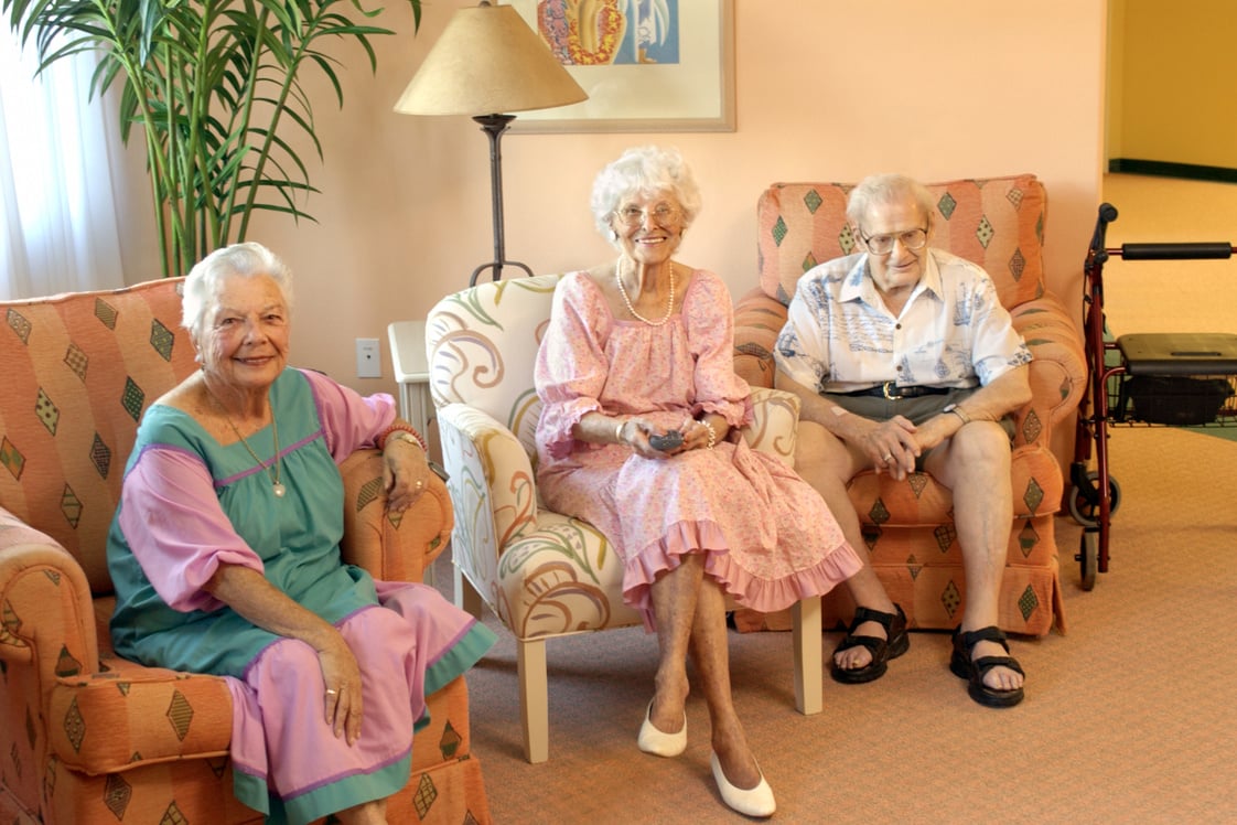 Senior people sitting in nursing home